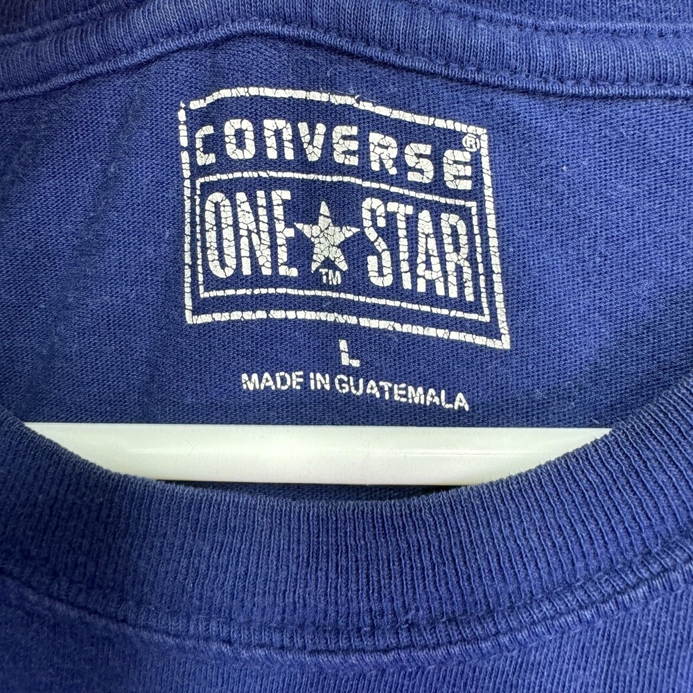 Converse One Star Shirt Mens Large Blue Graphic Tee Streetwear Logo Casual City - Picture 3 of 7